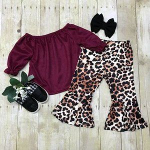 Burgundy Leopard Set